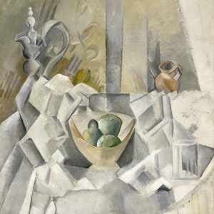 Pablo Picasso - Carafe, Jug and Fruit Bowl (1909) - 17&quot;x22&quot; Fine Art Print