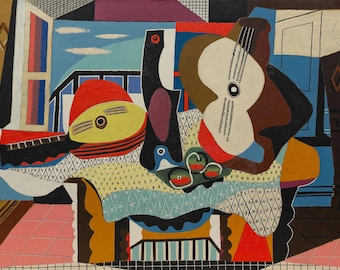 パブロ・ピカソ - ギターのある静物画 - 1926 年に印刷 - Etsy 日本