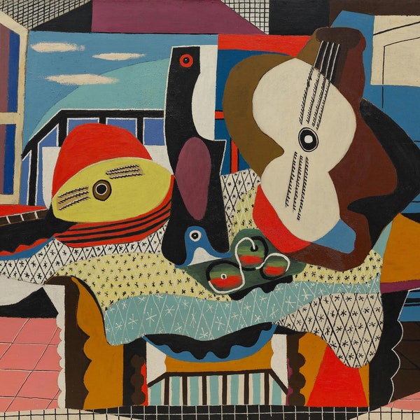 Pablo Picasso - Mandolin & Guitar (1924) - 17" x 22" Fine Art Print