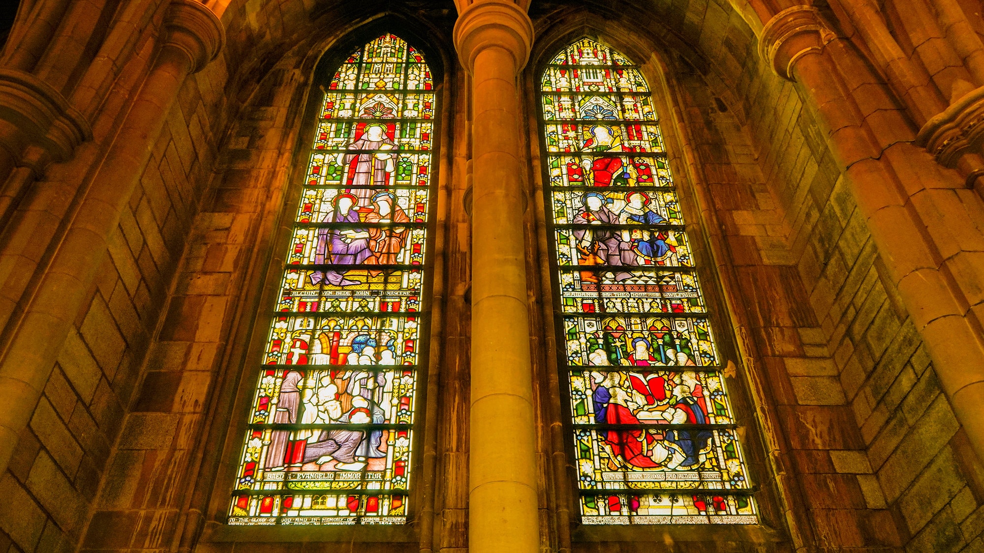 Old Church Stained Glass Windows Architecture Landmark 17 X 22 Fine Art