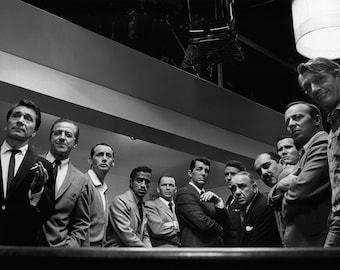 The Rat Pack Frank Sinatra Sammy Davis Jr Dean Martin Las Vegas 1950s - 17" x 22" Fine Art Print