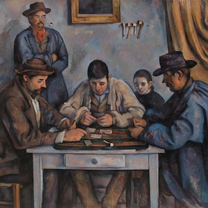 Paul Cezanne - The Card Players (1890-1892) Les Joueurs de Carte - 17" x 22" Fine Art Print