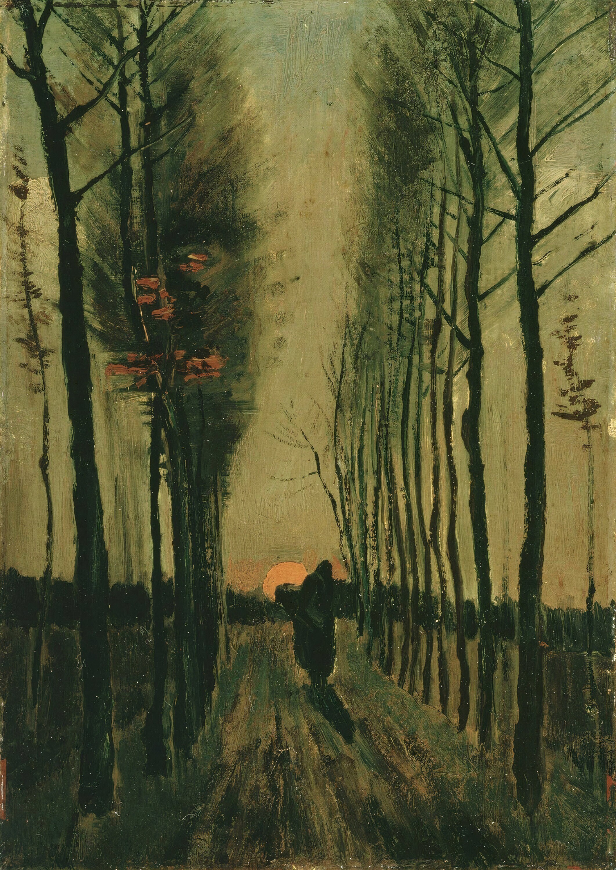 フィンセント・ファン・ゴッホ - 夕暮れのポプラ並木（1884年） - 17