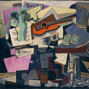 パブロ・ピカソ、Bottle, Glass and Violin パブロ・ピカソ、Bottle, Glass and Violin 絵画