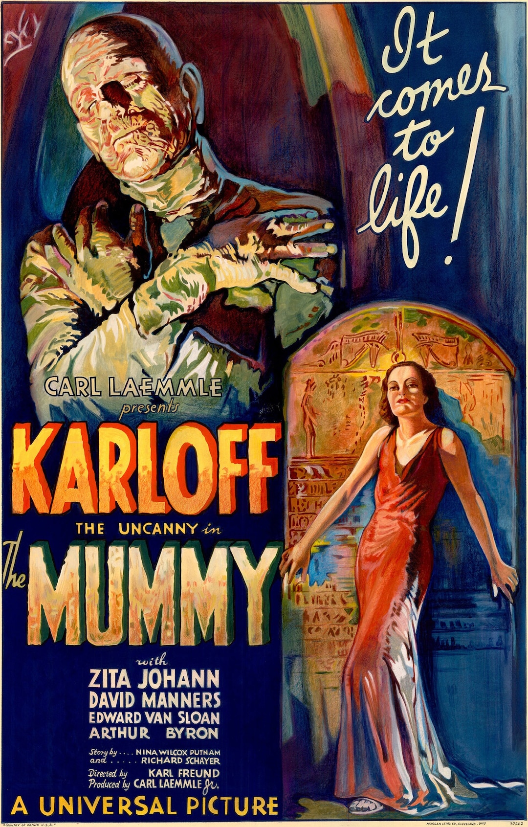 The Mummy 1932 Movie Poster Boris Karloff Golden Age of Cinema - 17" X ...