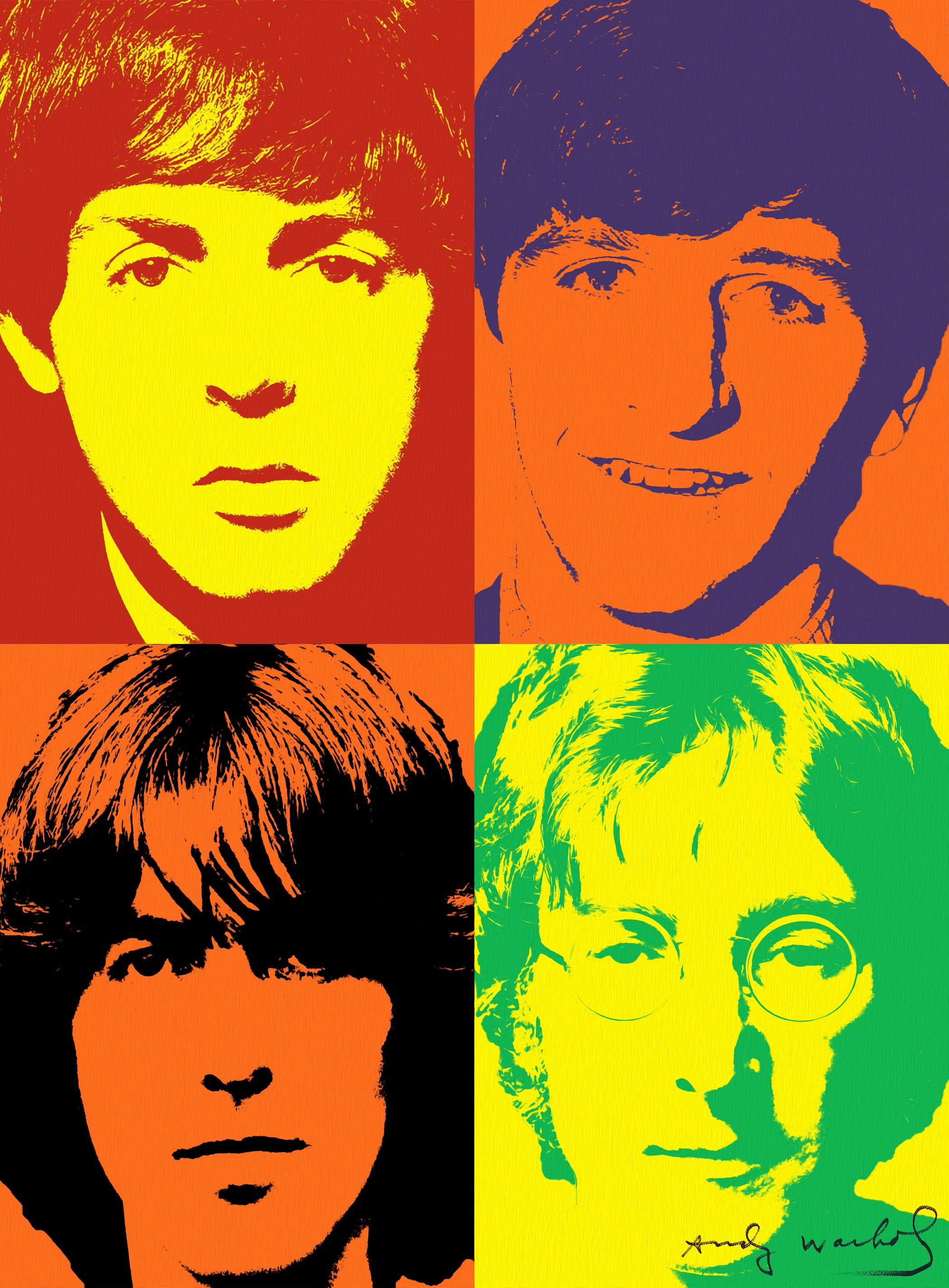 アンディ・ウォーホル直筆サイン入り/手書き番号入りビートルズ