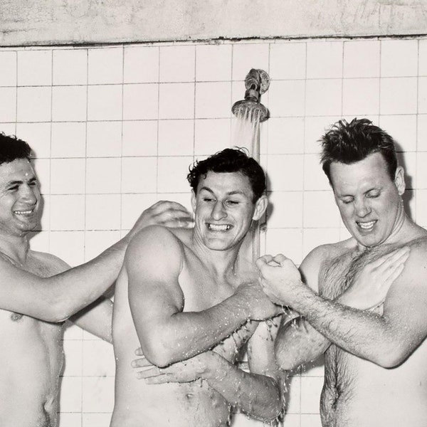 Bruce Bellas of LA - Vintage Three Nude Men in Shower 1960s Gay Interest - 17" x 22" Fine Art Print