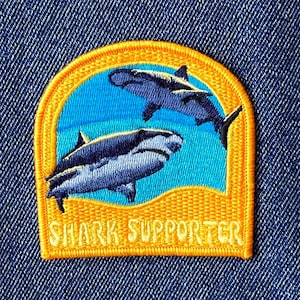 Shark Supporter Patch - Embroidered Travel Collectible for Shark Enthusiasts