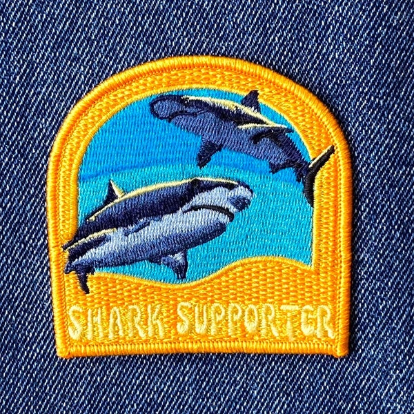 Shark Supporter Patch - Embroidered Travel Collectible for Shark Enthusiasts