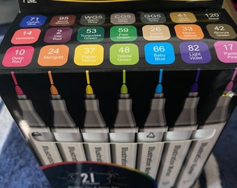 21pc Dual Tip Illustration Markers, Broad and Fine Tip, Markers, Art,  Drawing, Colorful, Marker Set 