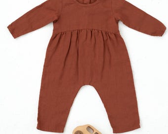 Long Sleeves Romper Sewing Pattern for Boys & Girls. Cozy Romper in sizes from Newborn to 5 years. Baby Romper Toddler Romper. Pattern in EN
