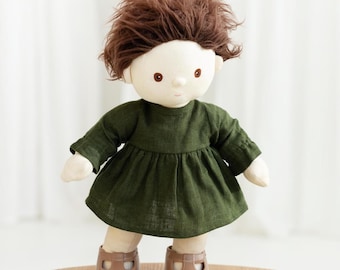 PDF dress sewing pattern for dolls. Dolls clothes - Princess dress with long sleeves. English guide. Suitable for 30-35cm/12"-14" doll.