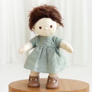 PDF Sewing patterns for dolls. Dolls clothes - Mint dress. Easy to Sew dress with English guide. Suitable for 30-35cm/12&quot;-14&quot; doll.