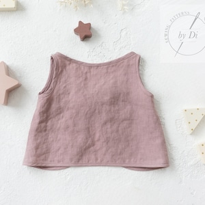 Tie back top pattern. Open back crop top GAJA. Simple but original top for 2-7 years girl. Kids clothes PDF sewing pattern.