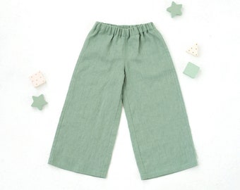 Fichier PDF du patron de couture d'un pantalon large pour enfant. Pantalon Susie. Tailles 2-6 ans.