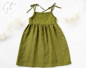 Lily dress PDF sewing pattern for 2-8 years girl. Loose sundress with straps. Easy sewing pattern for beginners.