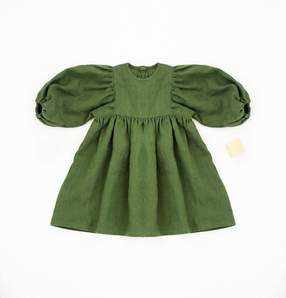 PDF Sewing Pattern for Puffy Sleeves Dress Clara. Lovely Warm Winter Dress for the Girls in sizes 1-4 years.