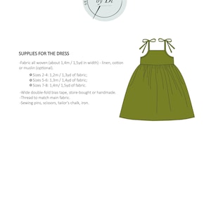 Patrón de costura PDF vestido Lily para niña de 2-8 años. Vestido de verano holgado con tirantes. Patrón de costura fácil para principiantes. imagen 4