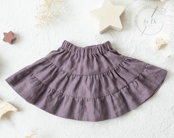 Patron de couture PDF de la jupe à volants MAJA pour votre fille. Projet DIY facile avec un guide de couture. Jupe fille de 2 à 7 ans.