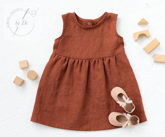 PDF Sewing Pattern for Jewel Neck Dress Sally. Lovely Summer Dress for the Girls in sizes from 1 month to 6 years