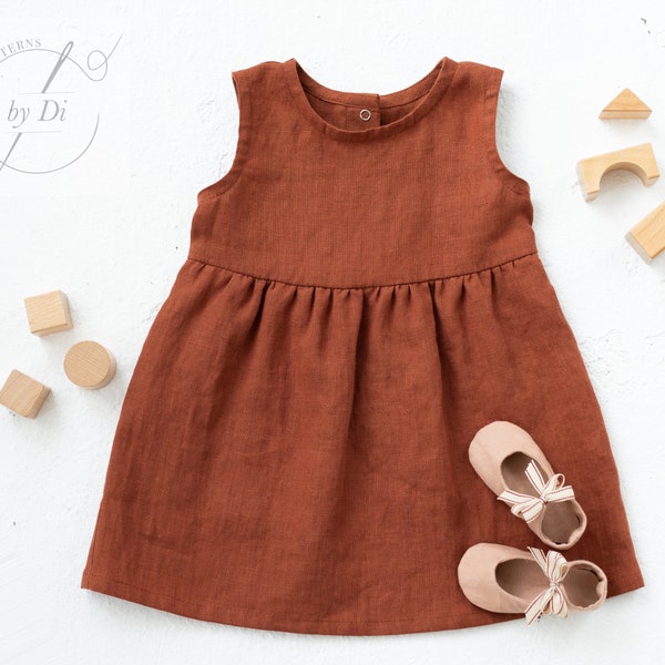 PDF Sewing Pattern for Jewel Neck Dress Sally. Lovely Summer Dress for the Girls in sizes from 1 month to 6 years