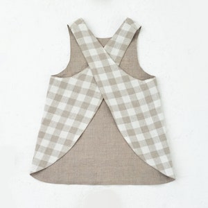 PDF Sewing pattern for reversible japanese style apron with a front pocket. Apron for 1-10 years child.