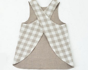 PDF Sewing pattern for reversible japanese style apron with a front pocket. Apron for 1-10 years child.