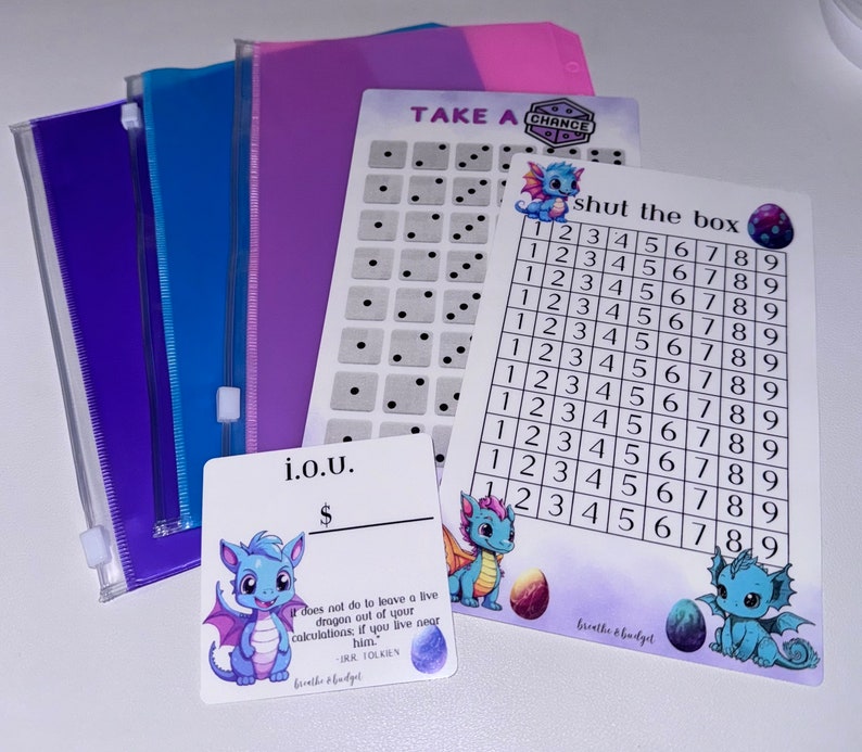 Dragon Savings Challenge Bundle | Shut the Box | Roll the Dice | Pair ...