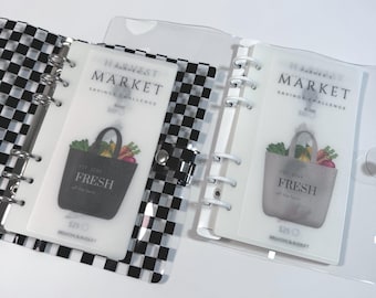 Farmer's Market 1K Savings Challenge with Binder | Matte Vellum Envelopes | Checking Account Cushion