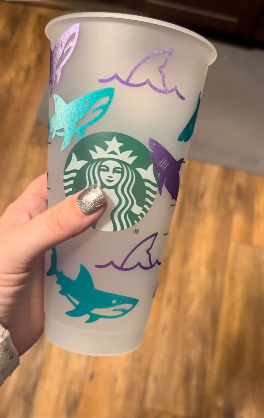 Personalized Shark Attack Starbucks Tumbler, Reusable Etsy