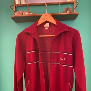 Vintage Adidas Red Jacket Track Sports Jacket image 1