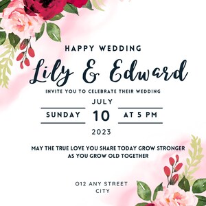 Rose Wedding Invitation