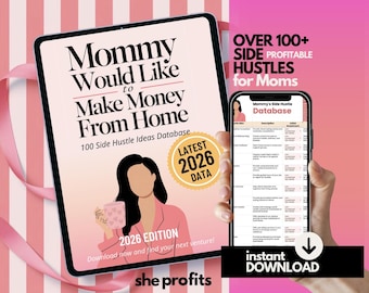 102 Side Hustles List 2026 | Work from Home, Passive Income Ideas, Make Extra Money, Side Income for Moms, Business Ideas