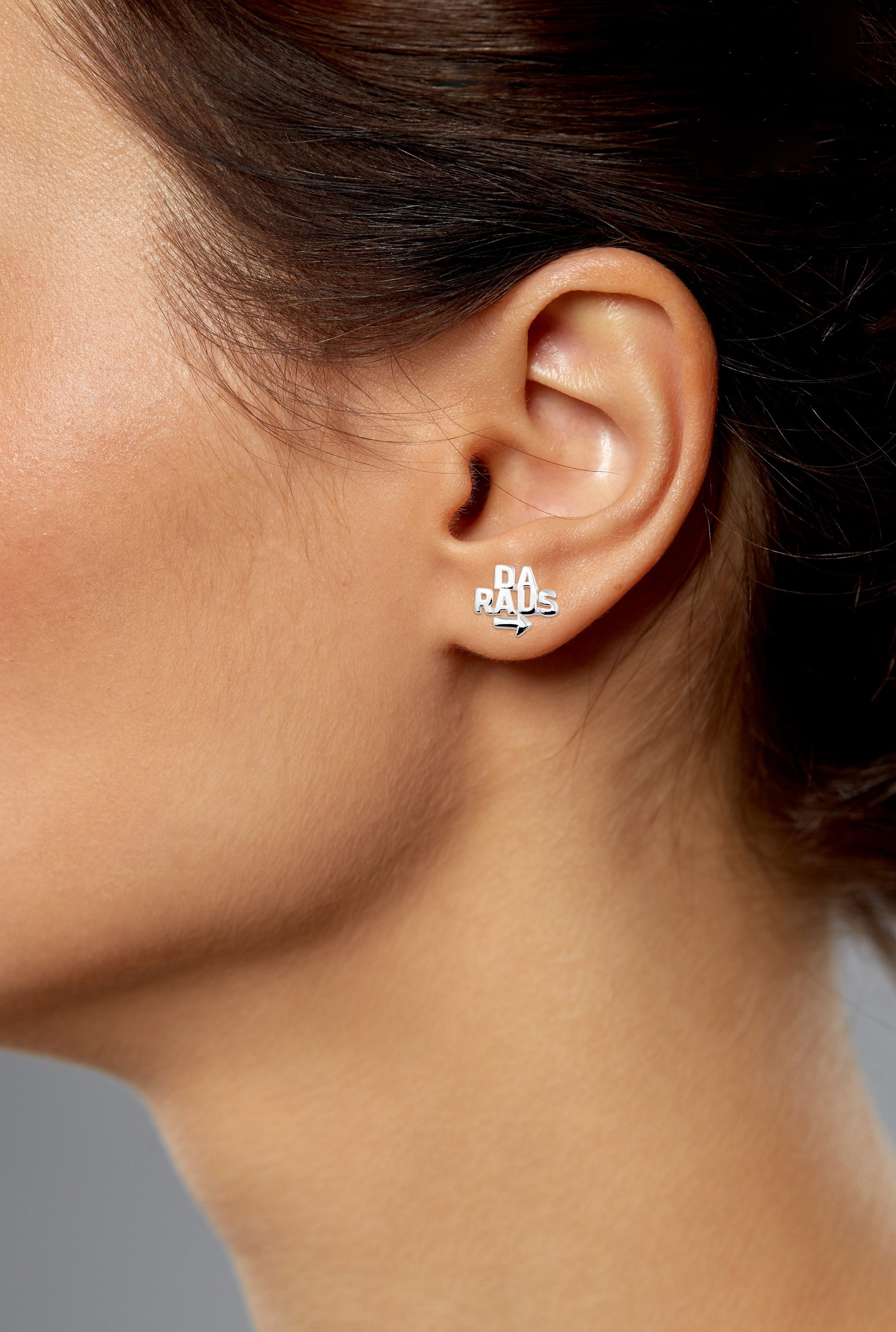 Ohrringe Spruch, Ohrringe Hier Rein Da Raus, Silber Ohrringe, 925 Sterling, Witzige Statement