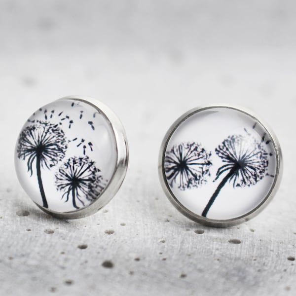 Dandelion earrings, dandelion earrings, handmade statement earrings, dandelion jewelry, minimalist, gifts for women