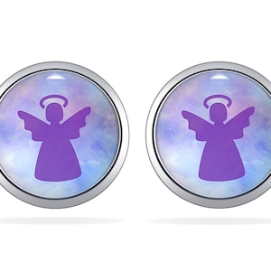 Guardian angel earrings, angel stud earrings, angel earrings, guardian angel jewelry, stud earrings for children, gifts for girls