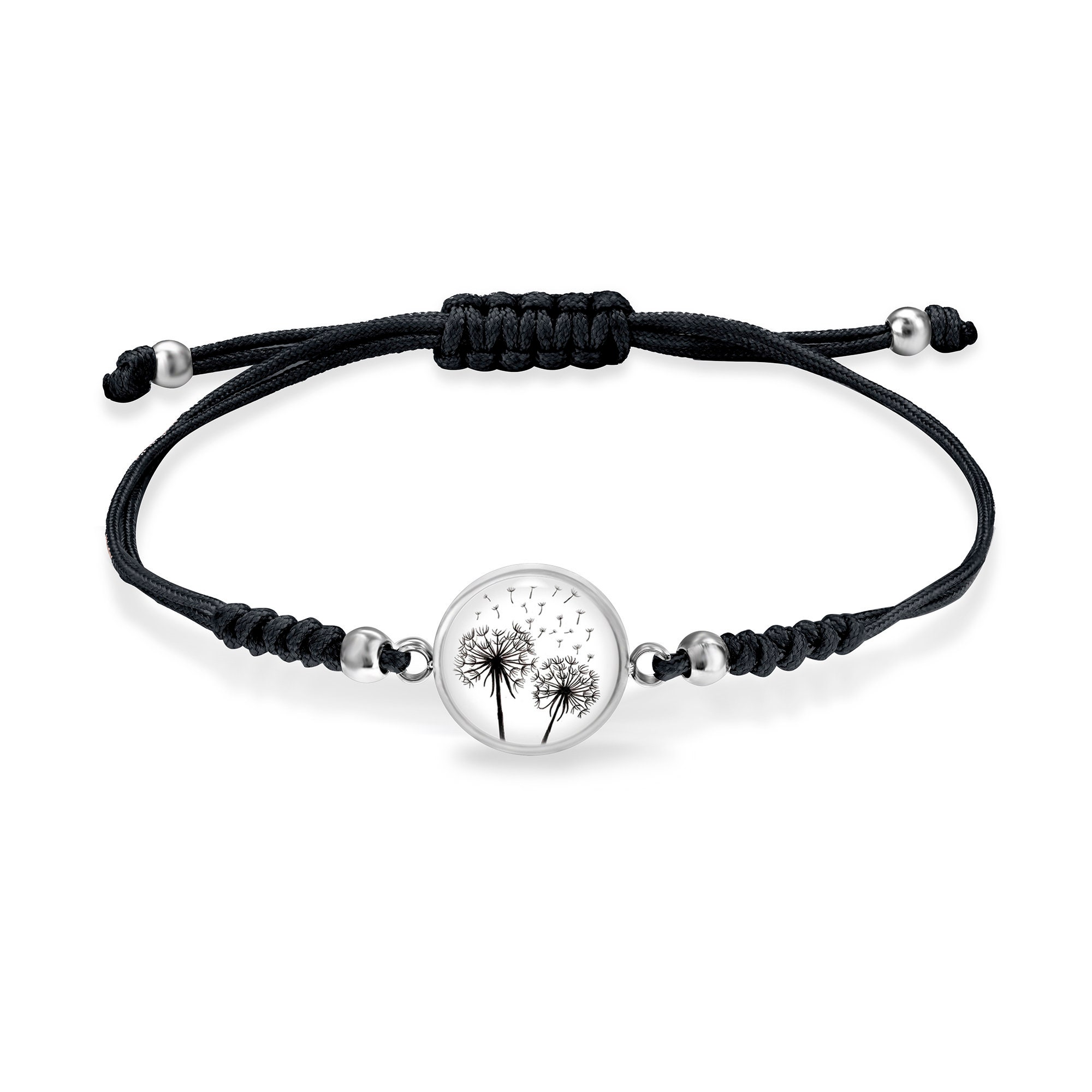 Candyfancy Pusteblumen Armband Damen - Silber Glücksarmband Mit Wünschen Werden Wahr Gravur | Verstellbar 14-28 Cm