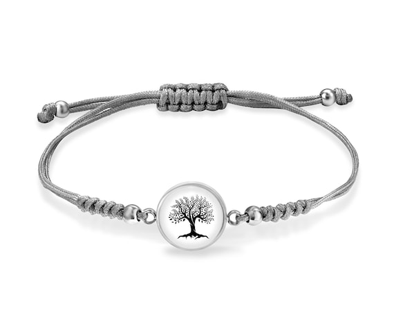 Bracciale in acciaio inossidabile a forma di albero, Albero della vita, portafortuna, braccialetto dell'amicizia, Festa del papà, Festa della mamma, regali per la festa della mamma - Italia
