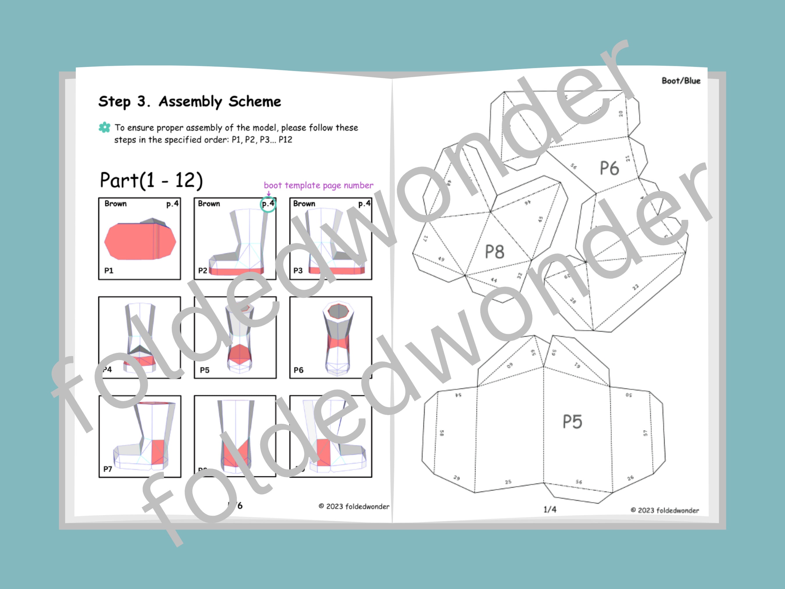 Papercraft Rainboot Vase Unique Dry and Artificial Flower Vase