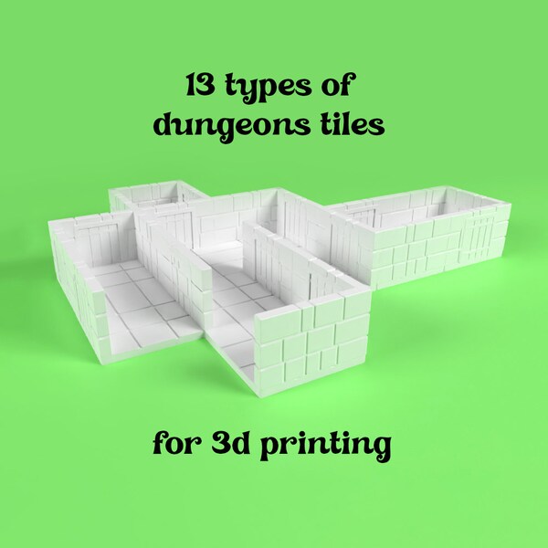 Stl File Dungeon Tiles Etsy