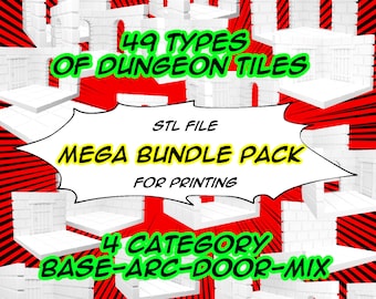 Stl-Datei für Druck, Rpg-Dungeon Modular Map Tiles, Spielzubehör