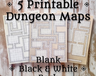 Blanko Dungeon Map Pack - Schwarz & Weiss