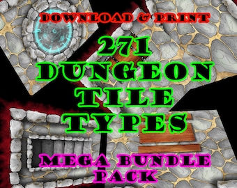 Fantasy Dungeon modulare Landkarte Steinfliesen Set zum Drucken