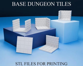 Fichiers 3D STL à imprimer | Tuiles modulaires de base Dungeon (5 pièces)