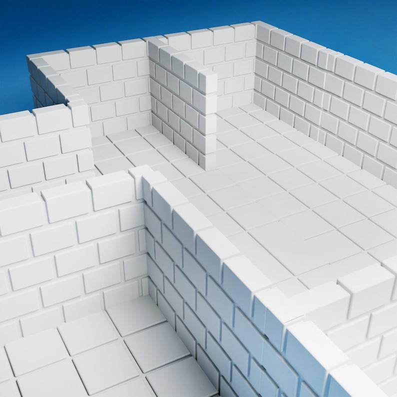 Puede incluir: Una estructura de pared de ladrillo blanco con una habitaci&oacute;n en el interior. Las paredes est&aacute;n hechas de ladrillos blancos y el suelo est&aacute; hecho de baldosas blancas.