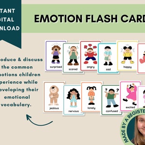 Cartes flash d'émotion pour les enfants, Cartes de sentiments, Apprentissage émotionnel social, Régulation émotionnelle, Coin calme, Alphabétisation émotionnelle