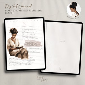 Black Girl Digital Journal & Digital Stickers Bundle (PDF)