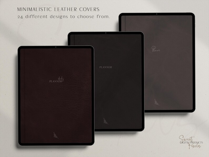 Dark Mode Digital Planner Bundle: Undated, 2025 Calendar, Stickers ...