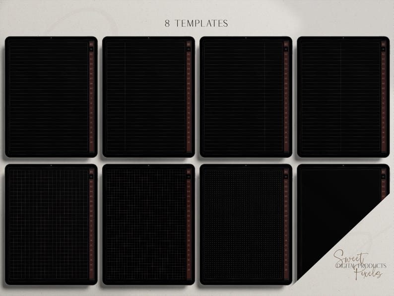 Dark Mode Fall Notebook, Dark Mode Autumn, Digital Notebook ...