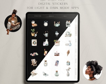 Black Girl Digital Planner Stickers: Daily Life PNG Bundle (550+)